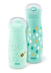 NUK Mini-Me -sarja, mintunvärinen: juomapullo, 9+ kk, 300 ml + juomapullo pillillä, 12+ kk, 450 ml hinta ja tiedot | Tuttipullot ja tarvikkeet | hobbyhall.fi