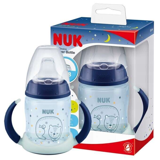 Pullo NUK First Choise Night, sininen, 6-18 kk, 150 ml hinta ja tiedot | Tuttipullot ja tarvikkeet | hobbyhall.fi