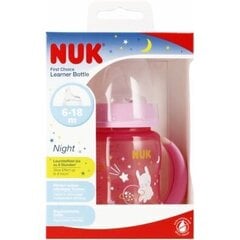 Pullo NUK First Choise Night, vaaleanpunainen, 6-18 kk, 150 ml hinta ja tiedot | Tuttipullot ja tarvikkeet | hobbyhall.fi