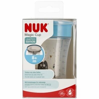 NUK Magic Cup, sininen, 8+ kk, 230 ml hinta ja tiedot | Tuttipullot ja tarvikkeet | hobbyhall.fi