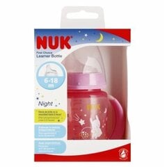 Pullo NUK First Choise Night, vaaleanpunainen, 6-18 kk, 150 ml hinta ja tiedot | Tuttipullot ja tarvikkeet | hobbyhall.fi