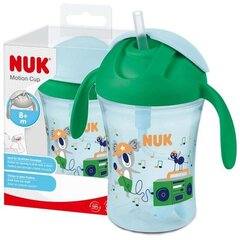 Juomapullo pillillä NUK Motion Cup, vihreä, 8+ kk, 230 ml hinta ja tiedot | Tuttipullot ja tarvikkeet | hobbyhall.fi