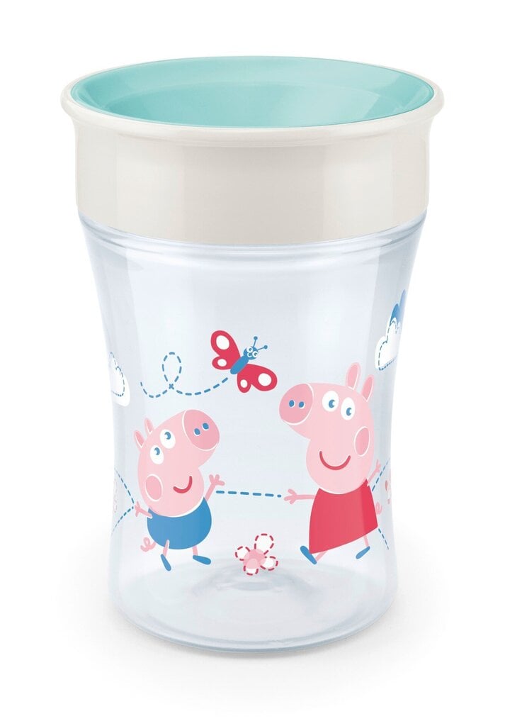 Muki NUK Peppa Pig Magic Cup, turkoosi väri, 8+ kk, 230 ml hinta ja tiedot | Tuttipullot ja tarvikkeet | hobbyhall.fi