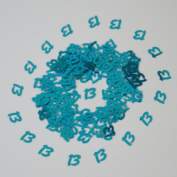 15 g Happy Birthday Party Confetti numero digitaalinen 13 16 18 20 21 30 40-13 Sky Blue