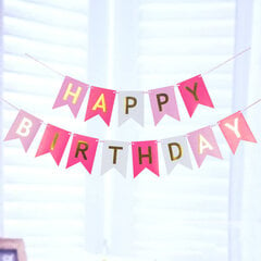 13 kpl/setti Rose Pink Happy Birthday Banner Signs Kultaisensininen Hanging-NO 8 hinta ja tiedot | Hauskat juhlapelit ja -tuotteet | hobbyhall.fi