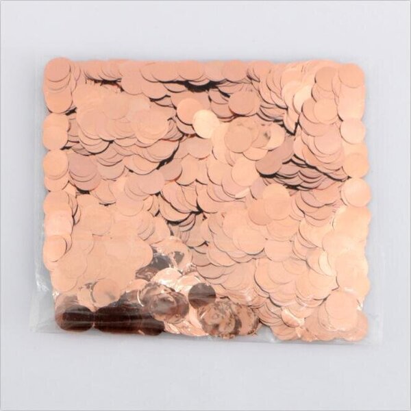 30g 1cm / 2,5cm Metallic Rose Gold Confetti Syntymäpäivä Balloon Filer-ruusukulta