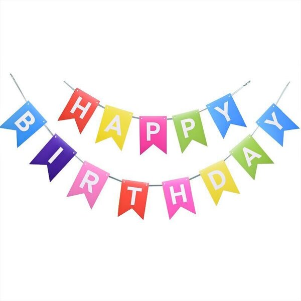 1 setti Happy Birthday Banner Sarjakuva Animal Paper Garland Jungle-S04