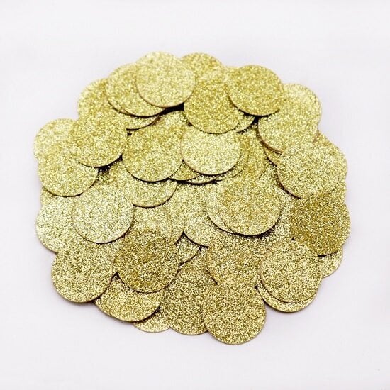 100 kpl/erä Glitter Paper Confetti Romantic Gold Crown Heart Diamond-Gold hinta ja tiedot | Hauskat juhlapelit ja -tuotteet | hobbyhall.fi