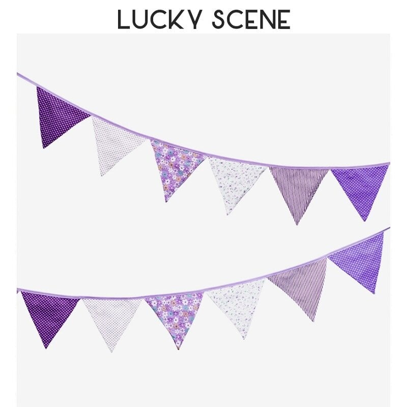 12 lippua Puuvillakangas Viiri Bunting Banner Juhlakoristeet Happy-U hinta ja tiedot | Hauskat juhlapelit ja -tuotteet | hobbyhall.fi