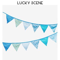 12 lippua Puuvillakangas Viiri Bunting Banner Juhlakoristeet Happy-T hinta ja tiedot | Hauskat juhlapelit ja -tuotteet | hobbyhall.fi