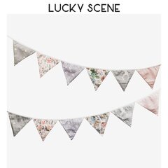 12 lippua Puuvillakangas Viiri Bunting Banner Juhlakoristeet Happy-F hinta ja tiedot | Hauskat juhlapelit ja -tuotteet | hobbyhall.fi