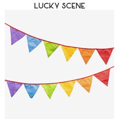 12 lippua Puuvillakangas Viiri Bunting Banner Juhlakoristeet Happy-J hinta ja tiedot | Hauskat juhlapelit ja -tuotteet | hobbyhall.fi