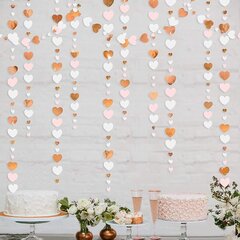 13 Ft Paperi White Gold Love Heart Garland Streamer roikkuu varten Rose Gold Vaaleanpunainen valkoinen hinta ja tiedot | Hauskat juhlapelit ja -tuotteet | hobbyhall.fi