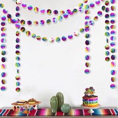 13 Ft Twinkle Iriscent Paper Star Pyöreä Garlands Flash Banner Happy-Rainbow Dot hinta ja tiedot | Hauskat juhlapelit ja -tuotteet | hobbyhall.fi