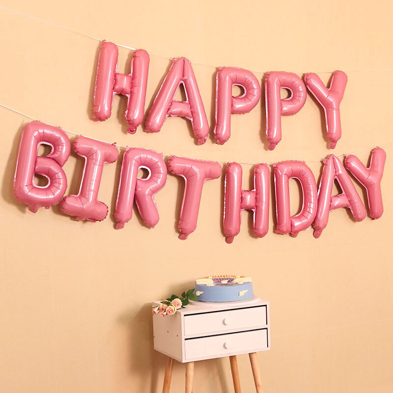 16 tuuman Happy Birthday Letter Ilmapallot Banner First Boy Girl Party-vaaleanpunainen hinta ja tiedot | Hauskat juhlapelit ja -tuotteet | hobbyhall.fi