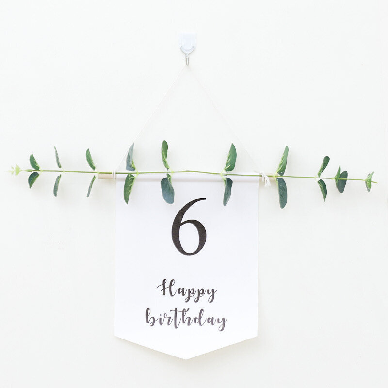 1-9th White Birthday Bunting Happy Birthday Banner Garland First-6th Banner hinta ja tiedot | Hauskat juhlapelit ja -tuotteet | hobbyhall.fi