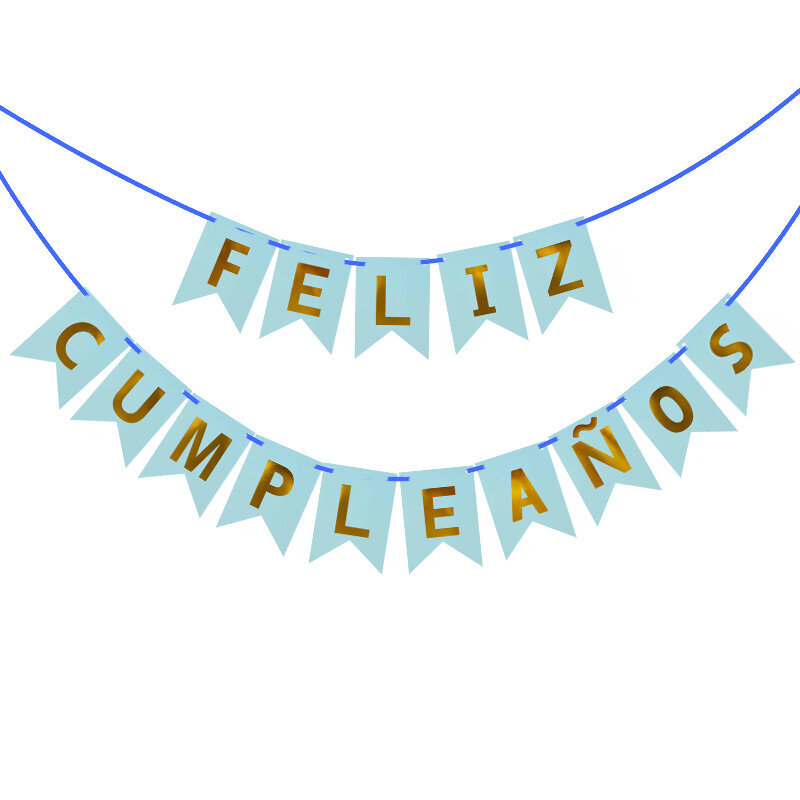 1Set espanjalainen Happy Birthday Bunting Banner Letter Feliz Cumpleaños-B04 hinta ja tiedot | Hauskat juhlapelit ja -tuotteet | hobbyhall.fi