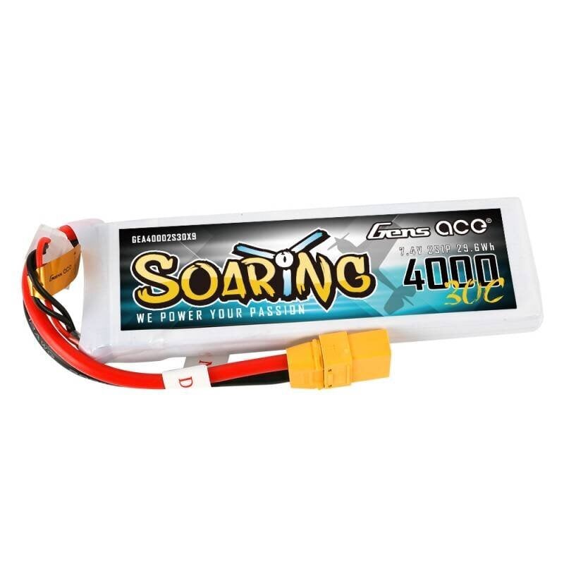 Akku Gens Ace Soaring 4000mAh 7.4V 30C 2S1P XT90 hinta ja tiedot | Poikien lelut | hobbyhall.fi