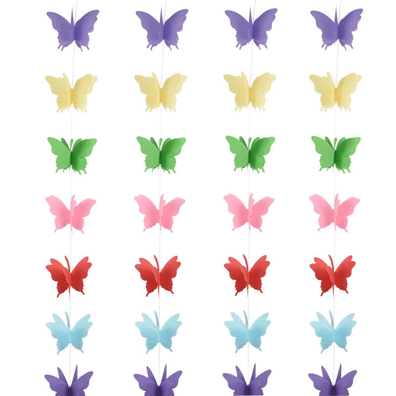 2,8m värikäs 3D Butterfly Paper Garland Banner syntymäpäiväjuhliin -mix hinta ja tiedot | Hauskat juhlapelit ja -tuotteet | hobbyhall.fi