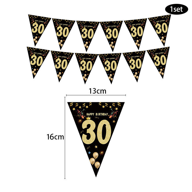 Happy Birthday Banner Streamer juhlataustojen koristeluun, aikuisten tyyppi 30 hinta ja tiedot | Hauskat juhlapelit ja -tuotteet | hobbyhall.fi