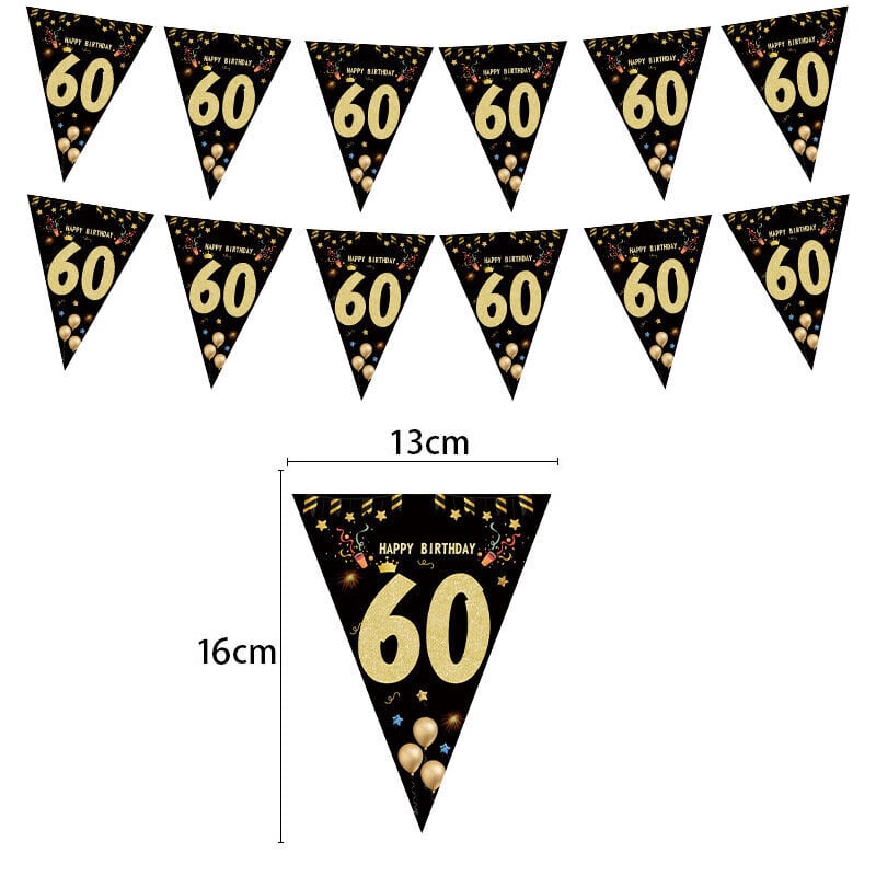 Happy Birthday Banner Streamer juhlataustojen koristeluun aikuisten tyyppi 60 hinta ja tiedot | Hauskat juhlapelit ja -tuotteet | hobbyhall.fi