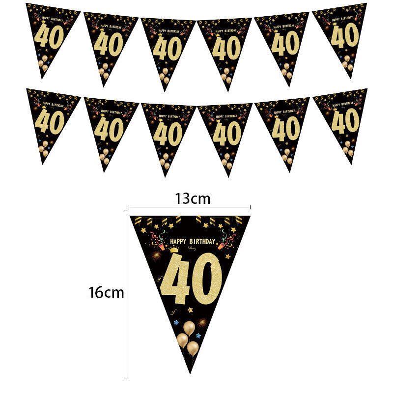 Happy Birthday Banner Streamer juhlataustojen koristeluun, aikuisten tyyppi 40 hinta ja tiedot | Hauskat juhlapelit ja -tuotteet | hobbyhall.fi