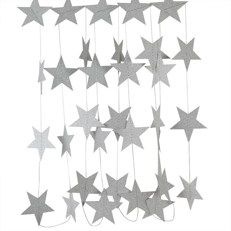 4M 7cm Paperi Garland Star Shape String Banderollit Baby Shower Silkkihopea hinta ja tiedot | Hauskat juhlapelit ja -tuotteet | hobbyhall.fi