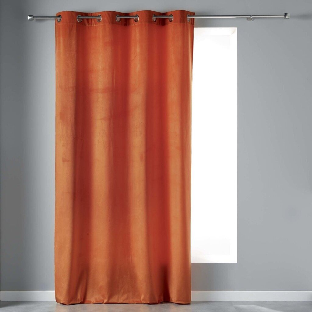 Douceur d'Intérieur Velvetine -samettiverho, oranssi, 140 x 240 cm hinta ja tiedot | Verhot | hobbyhall.fi