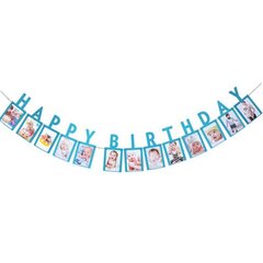 Vauvan syntymäpäiväbannerit 12 kuukauden valokuvasirkku Baby Shower Paperinsininen hinta ja tiedot | Hauskat juhlapelit ja -tuotteet | hobbyhall.fi