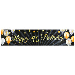 Black Gold Happy Birthday Banner Ilmapallo lippu Aikuinen 30. 40. 50.-40. lippu hinta ja tiedot | Hauskat juhlapelit ja -tuotteet | hobbyhall.fi