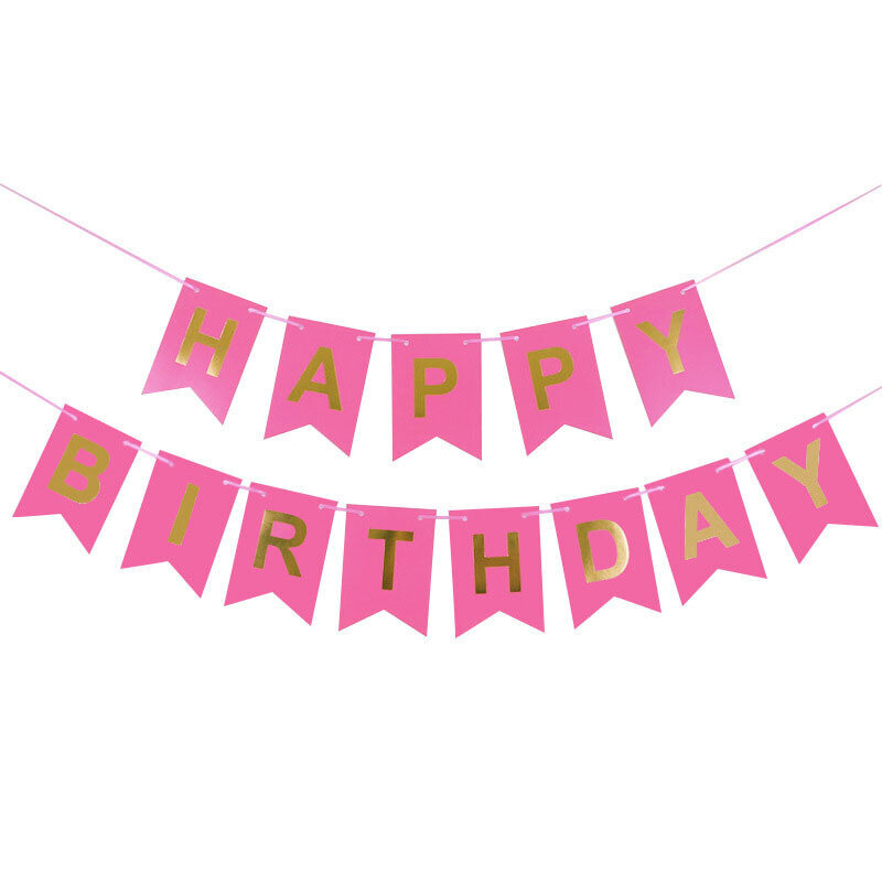 Sininen vaaleanpunainen haarukkapyrstökartonki Happy Birthday Letters Bannerit-ruusunpunainen hinta ja tiedot | Hauskat juhlapelit ja -tuotteet | hobbyhall.fi