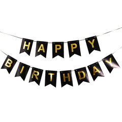 Sininen vaaleanpunainen haarukkapyrstökartonki Happy Birthday Letters Bannerit-musta hinta ja tiedot | Hauskat juhlapelit ja -tuotteet | hobbyhall.fi