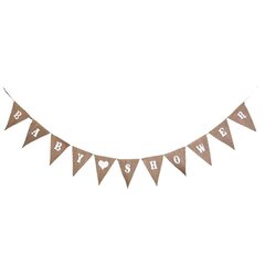 Säkkikangas Baby Shower Banner Garland Bunting Viiri maalaismainen koriste-valkoinen hinta ja tiedot | Hauskat juhlapelit ja -tuotteet | hobbyhall.fi