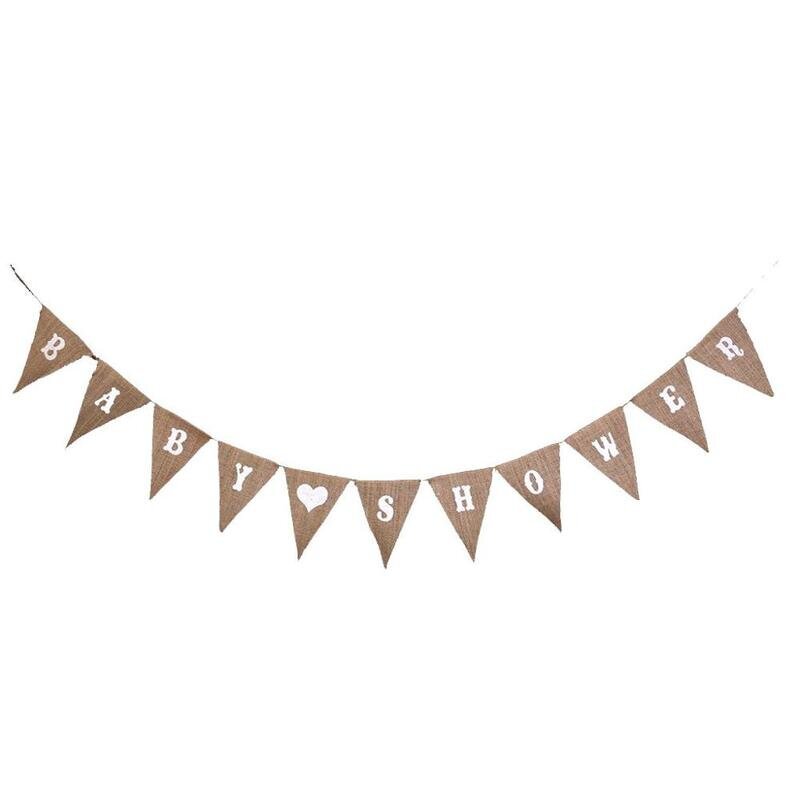 Säkkikangas Baby Shower Banner Garland Bunting Viiri maalaismainen koriste-valkoinen hinta ja tiedot | Hauskat juhlapelit ja -tuotteet | hobbyhall.fi