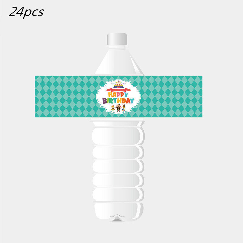 Sarjakuva Animal Baby Shower Happy Birthday Banner Carnival Circus-Bottle tarra 24 kpl hinta ja tiedot | Hauskat juhlapelit ja -tuotteet | hobbyhall.fi