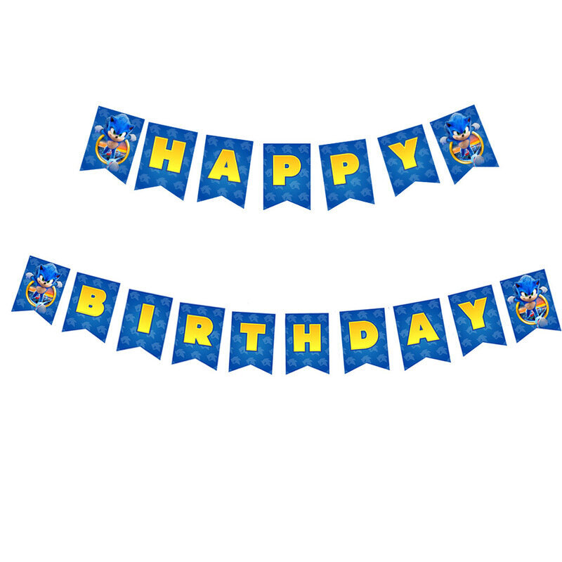 Sarjakuvapeli Sonic Party Supplies Baby Shower Juhlakoristeet Lapset HAPPY-banneri hinta ja tiedot | Hauskat juhlapelit ja -tuotteet | hobbyhall.fi