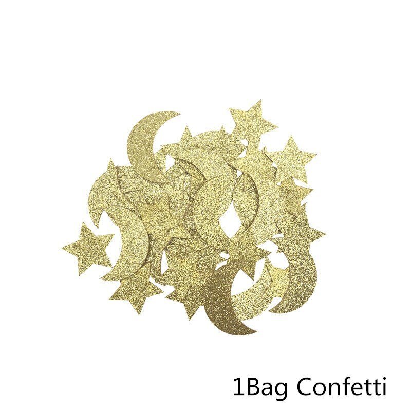 Chicinlife 1 Bag Moon Star Shape Paper Confetti EID MUBARAK Islamic-Gold hinta ja tiedot | Hauskat juhlapelit ja -tuotteet | hobbyhall.fi