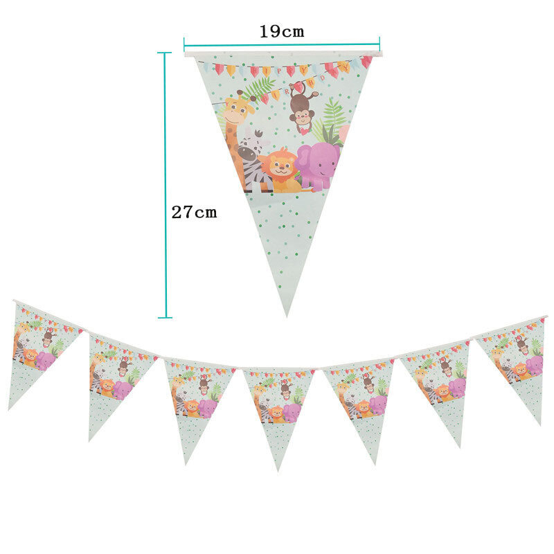 Chicinlife Jungle Animal Happy Birthday Banner Baby Shower Syntymäpäivä-banneri hinta ja tiedot | Hauskat juhlapelit ja -tuotteet | hobbyhall.fi