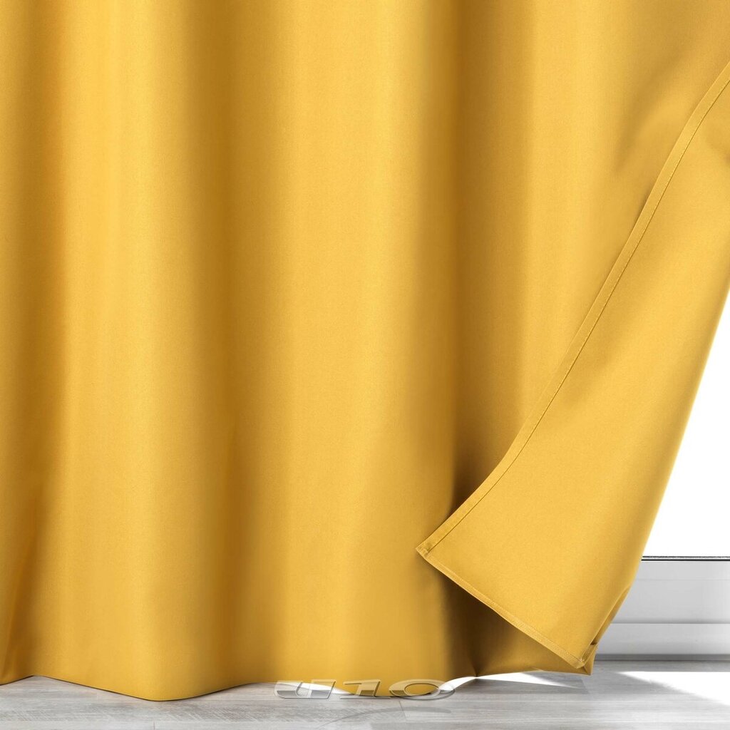Douceur d'Intérieur Obscure -pimentävä -verho, keltainen, 140 x 260 cm hinta ja tiedot | Verhot | hobbyhall.fi