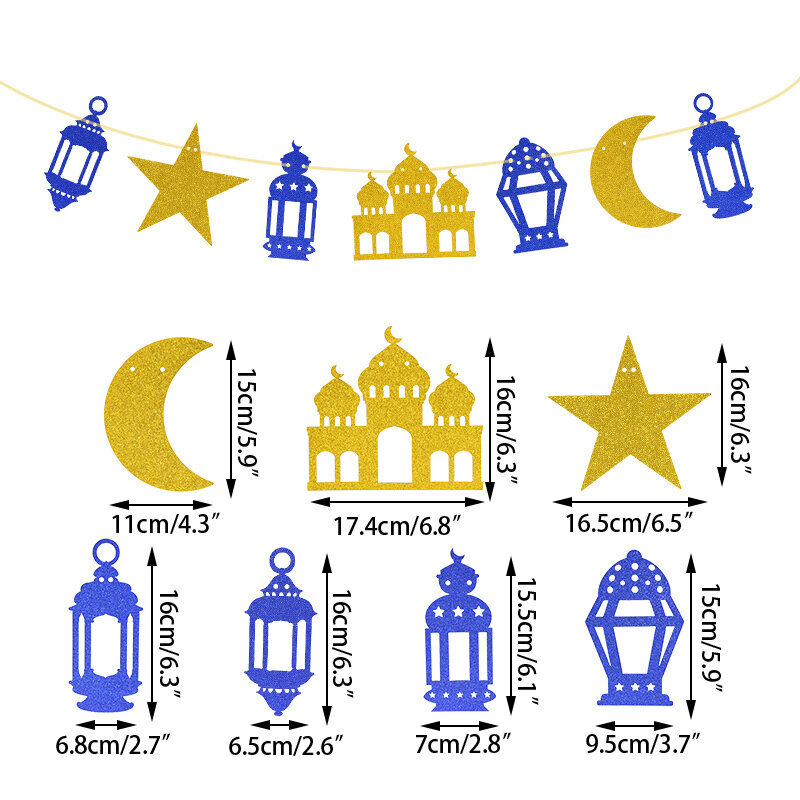 EID Mubarakin banneri kimalteleva peili Ramadan Kareem -koristeseppeleet-B04 hinta ja tiedot | Hauskat juhlapelit ja -tuotteet | hobbyhall.fi