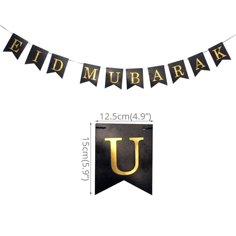 Eid Mubarak -koristelu Eid-banneri Glitter Star Moon Letter Bunting-1 kpl TyyliB hinta ja tiedot | Hauskat juhlapelit ja -tuotteet | hobbyhall.fi