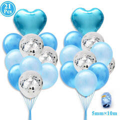 First Happy Birthday Blue Balloon Banner My 1st 1 One Year Party - 21 kpl sininen hinta ja tiedot | Hauskat juhlapelit ja -tuotteet | hobbyhall.fi