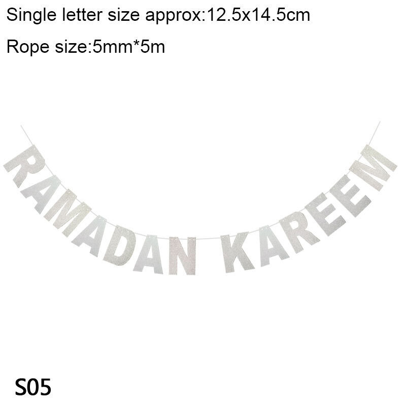 Kultainen Eid Mubarak -banneri seinälle ripustettava Ramadan Kareem Paper Garland EID-S05 hinta ja tiedot | Hauskat juhlapelit ja -tuotteet | hobbyhall.fi