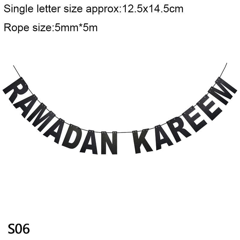 Kultainen Eid Mubarak -banneri seinälle ripustettava Ramadan Kareem Paper Garland EID-S06 hinta ja tiedot | Hauskat juhlapelit ja -tuotteet | hobbyhall.fi