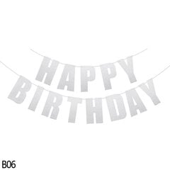 Kulta/Hopea/Pink/Musta 10-värinen Happy Birthday Banner Lippu Seinä-B06 hopea hinta ja tiedot | Hauskat juhlapelit ja -tuotteet | hobbyhall.fi