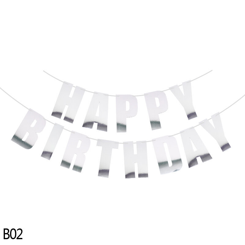 Kulta/Hopea/Pink/Musta 10 Väri Happy Birthday Banner Lippu Seinä-B02 hopea hinta ja tiedot | Hauskat juhlapelit ja -tuotteet | hobbyhall.fi