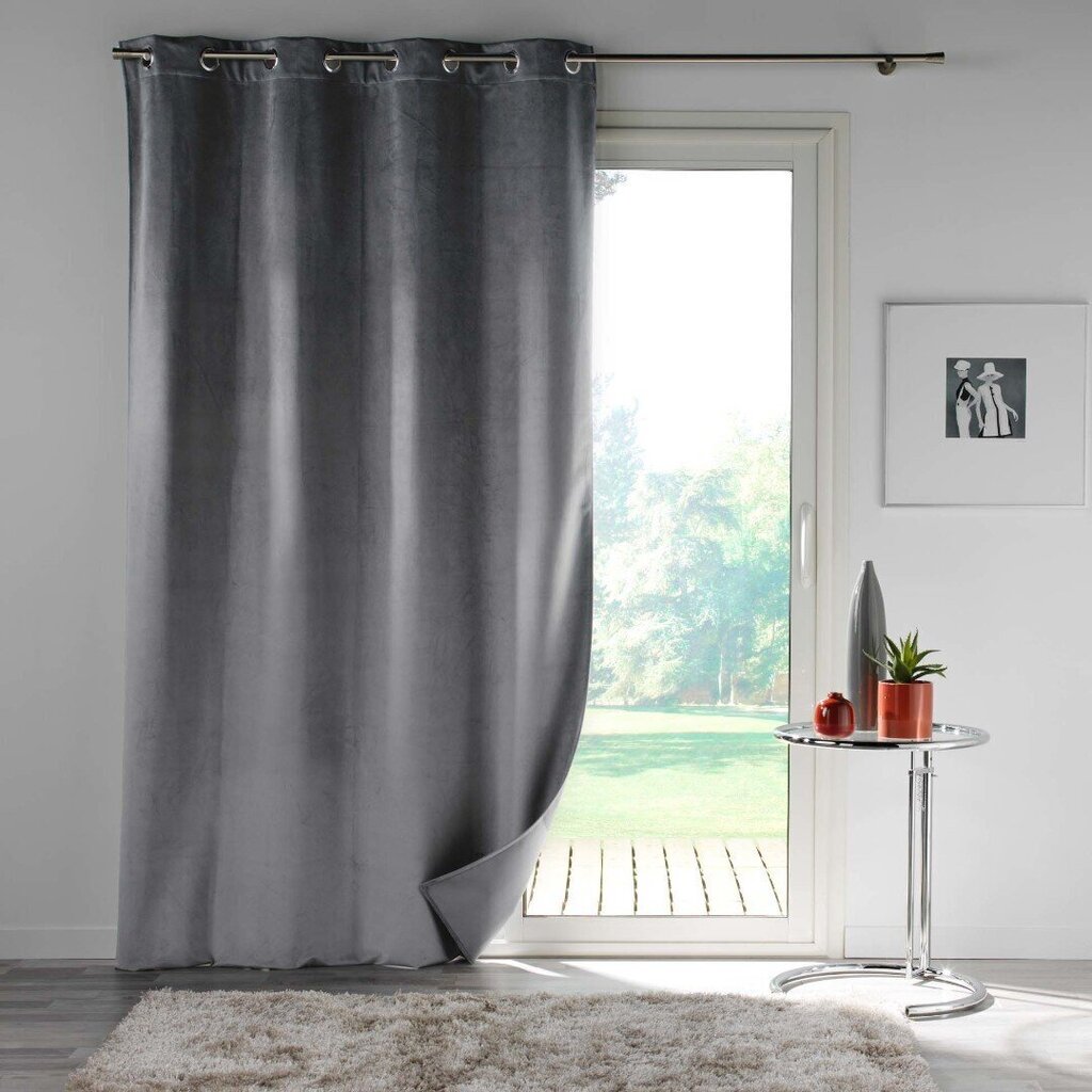 Douceur d'Intérieur Velounight -verho, harmaa, 135 x 260 cm hinta ja tiedot | Verhot | hobbyhall.fi