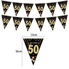 Hyvää syntymäpäivää Banner Bunting Garland 30. 40. 50. Syntymäpäiväjuhlat-Type 50 hinta ja tiedot | Hauskat juhlapelit ja -tuotteet | hobbyhall.fi