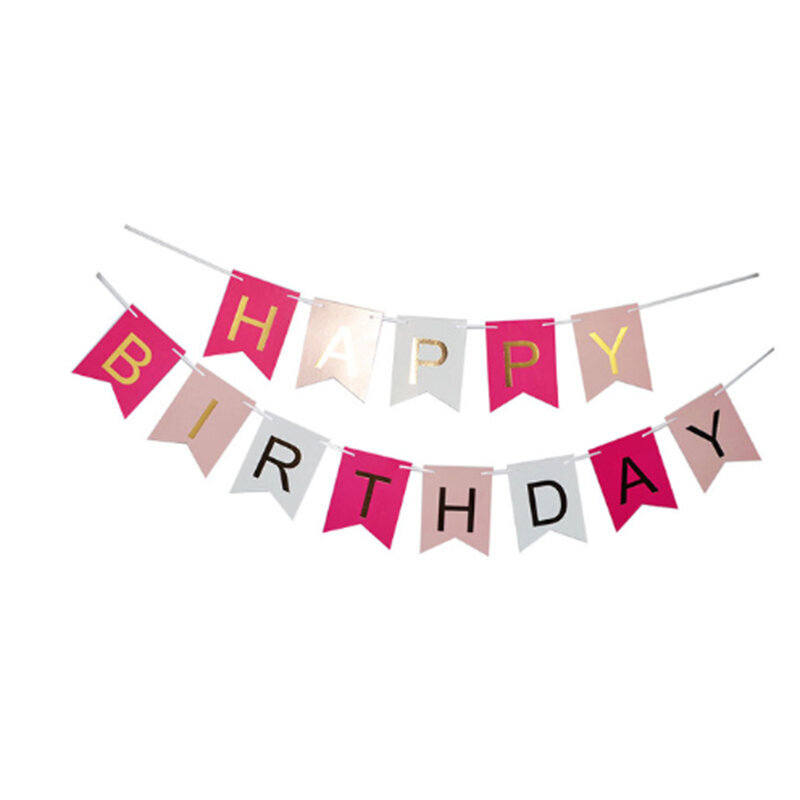 Happy Birthday Banner Bunting Flag Syntymäpäiväjuhlakoristelu Lasten punainen kulta hinta ja tiedot | Hauskat juhlapelit ja -tuotteet | hobbyhall.fi