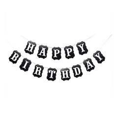 Happy Birthday Banner Bunting Flag Syntymäpäiväjuhlien koristelu lapsille - musta hinta ja tiedot | Hauskat juhlapelit ja -tuotteet | hobbyhall.fi